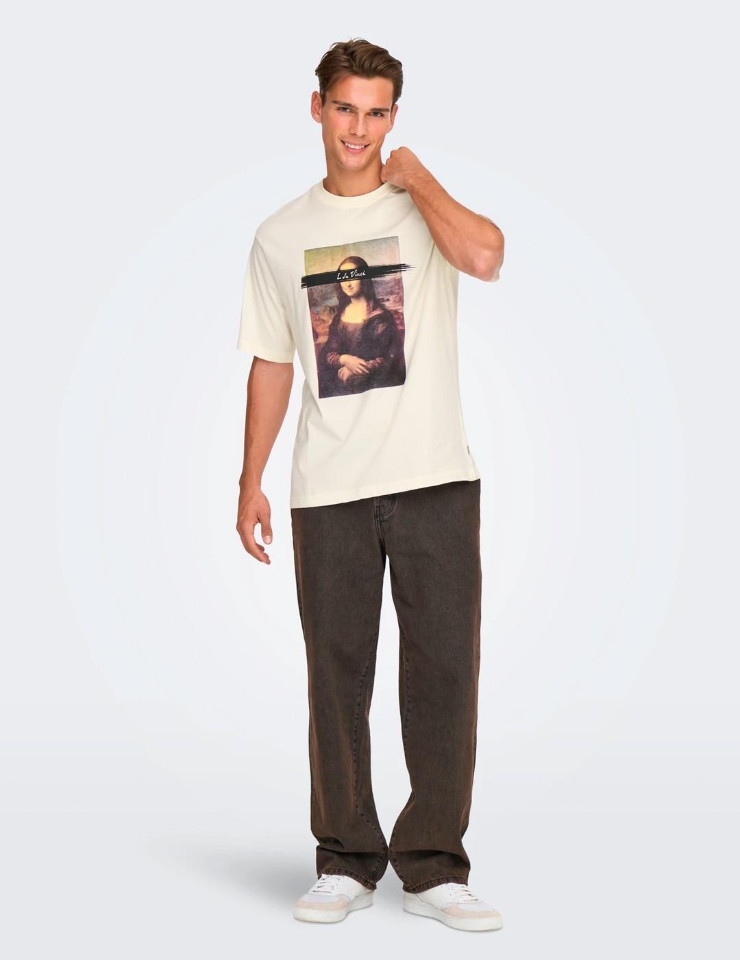 Camiseta para Homem Only&sons Branca. 5/7