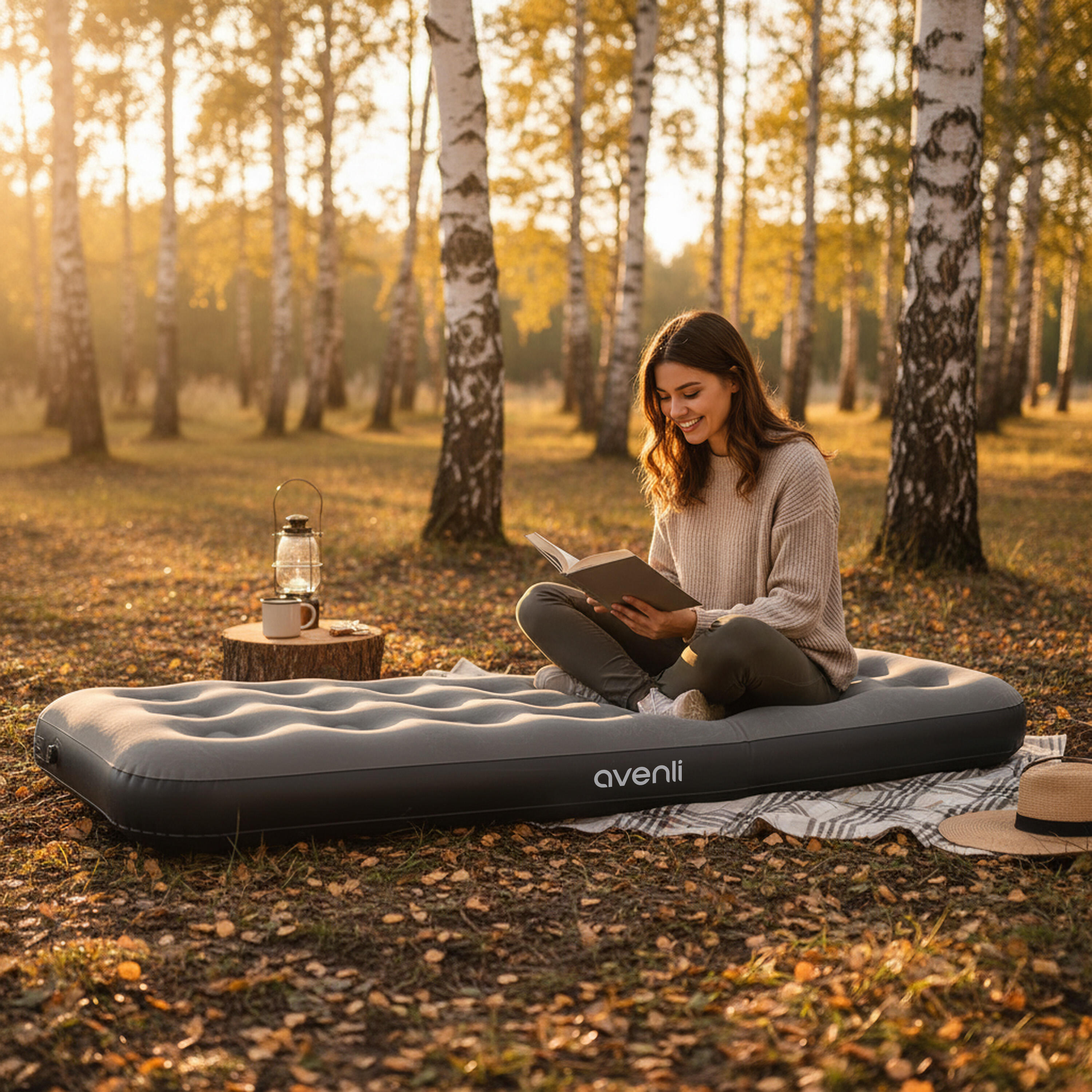 Luftmatratze Camping 1 Person 191x73x22cm Luftbett mit Fußpumpe Camping 3/7