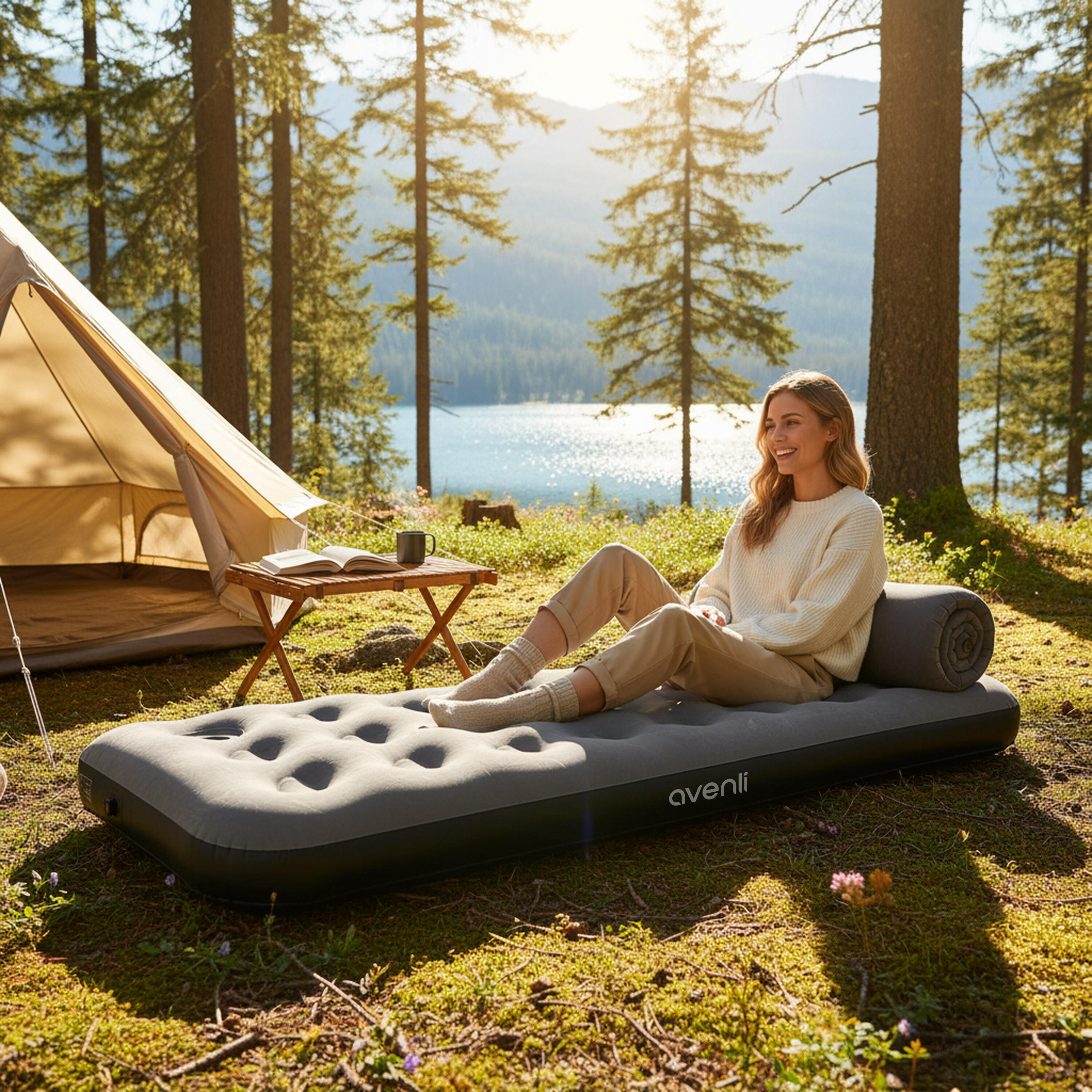 Luftmatratze Camping 1 Person 191x73x22cm Luftbett mit Fupumpe Camping |  Decathlon