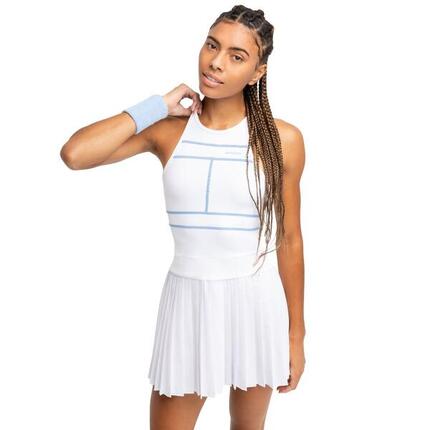 Robe de tennis plissée femme Slam White Blanc