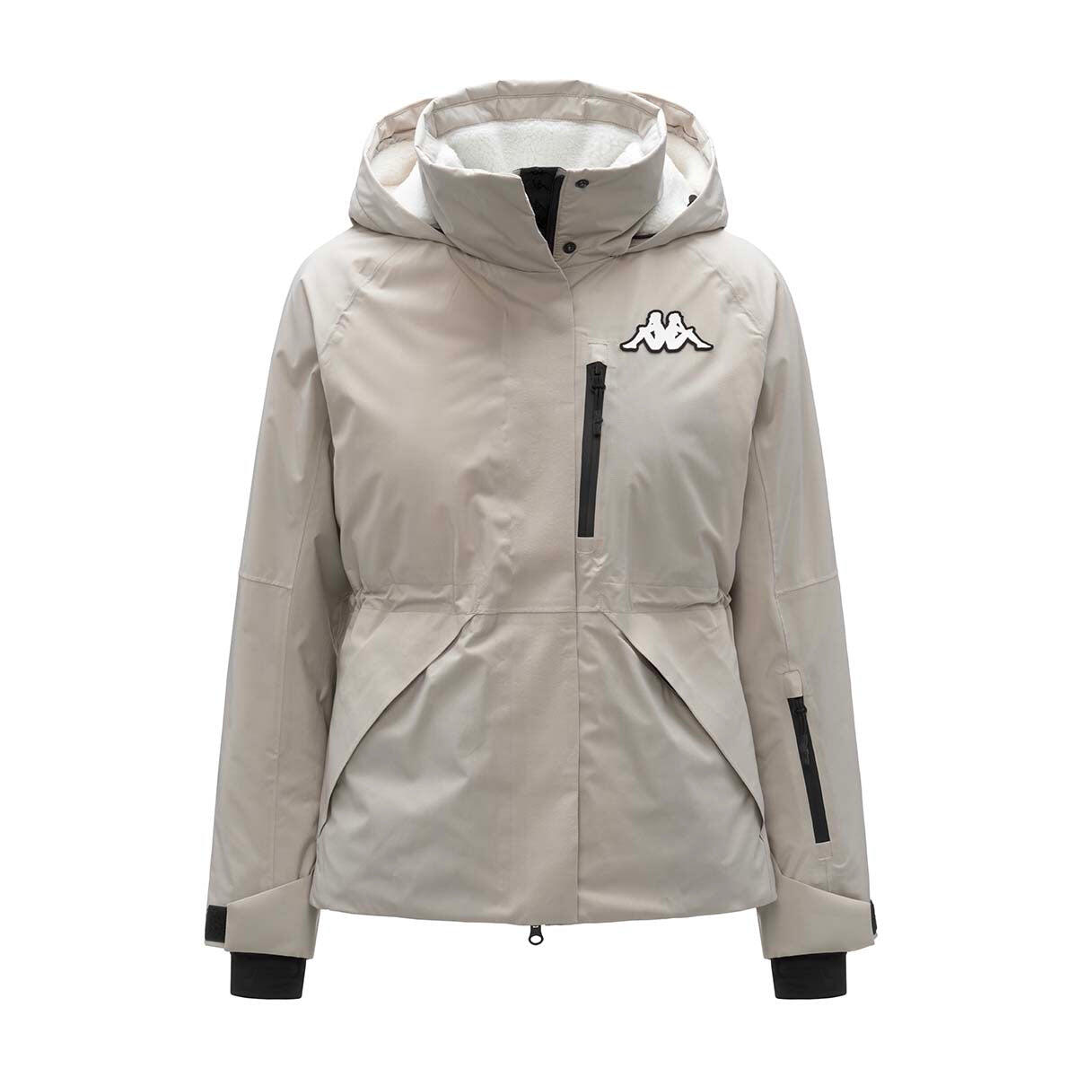 Giubbotto da donna in poliestere beige da sci 3/7