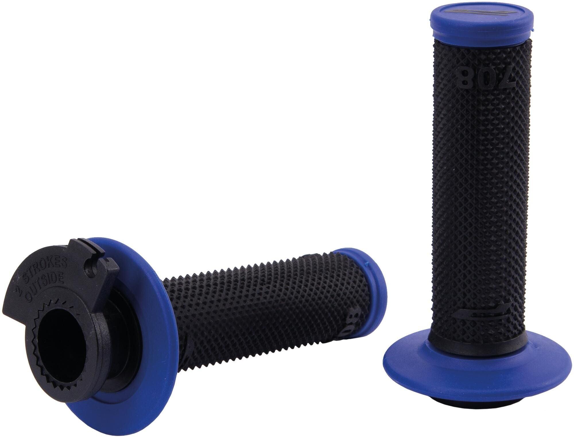 PROGRIP 708 Rączka gazu Lock-On 115mm zamknięta czarno/niebieska Ø22/25mm