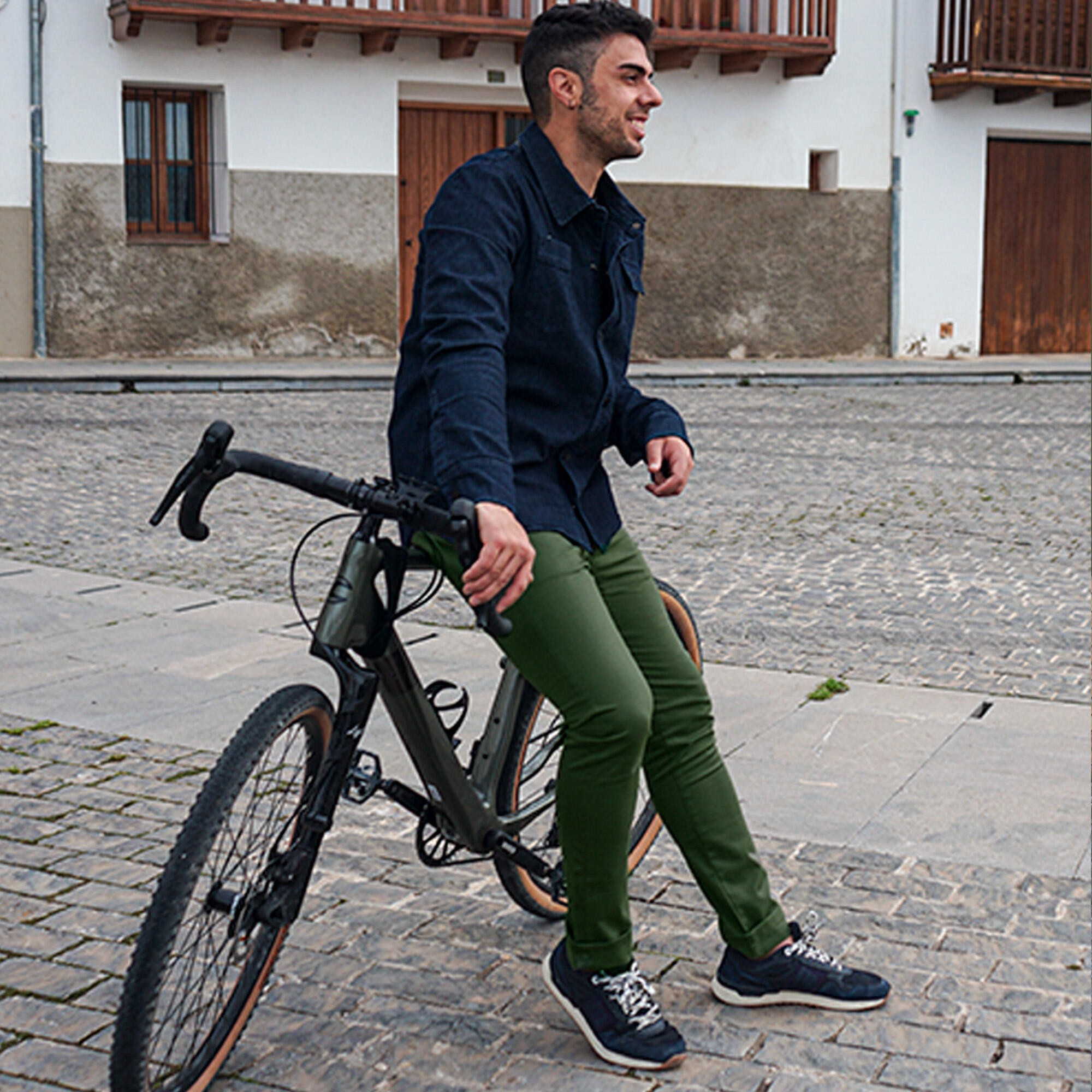 Pantalon cyclisme urbain Amsterdam Khaki WR Homme 7/7