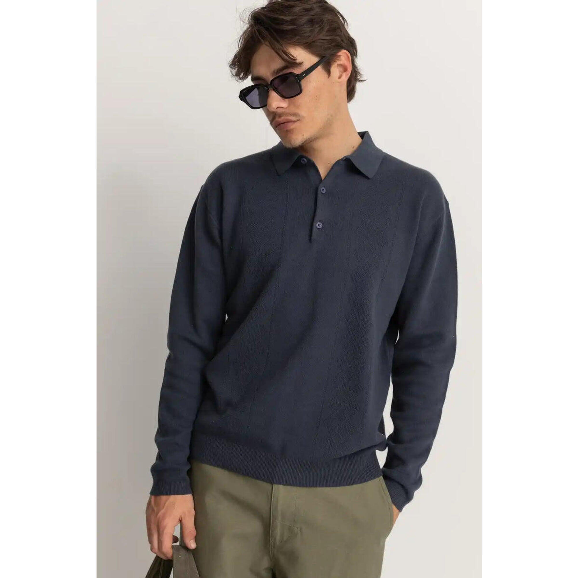 Rhythm - Rory - L/s Polo Homme - T-shirt Manches Courtes - Bleu - Decathlon