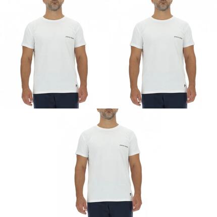 Lot de 3 T-shirts homme en coton uni col rond imprimé poitrine