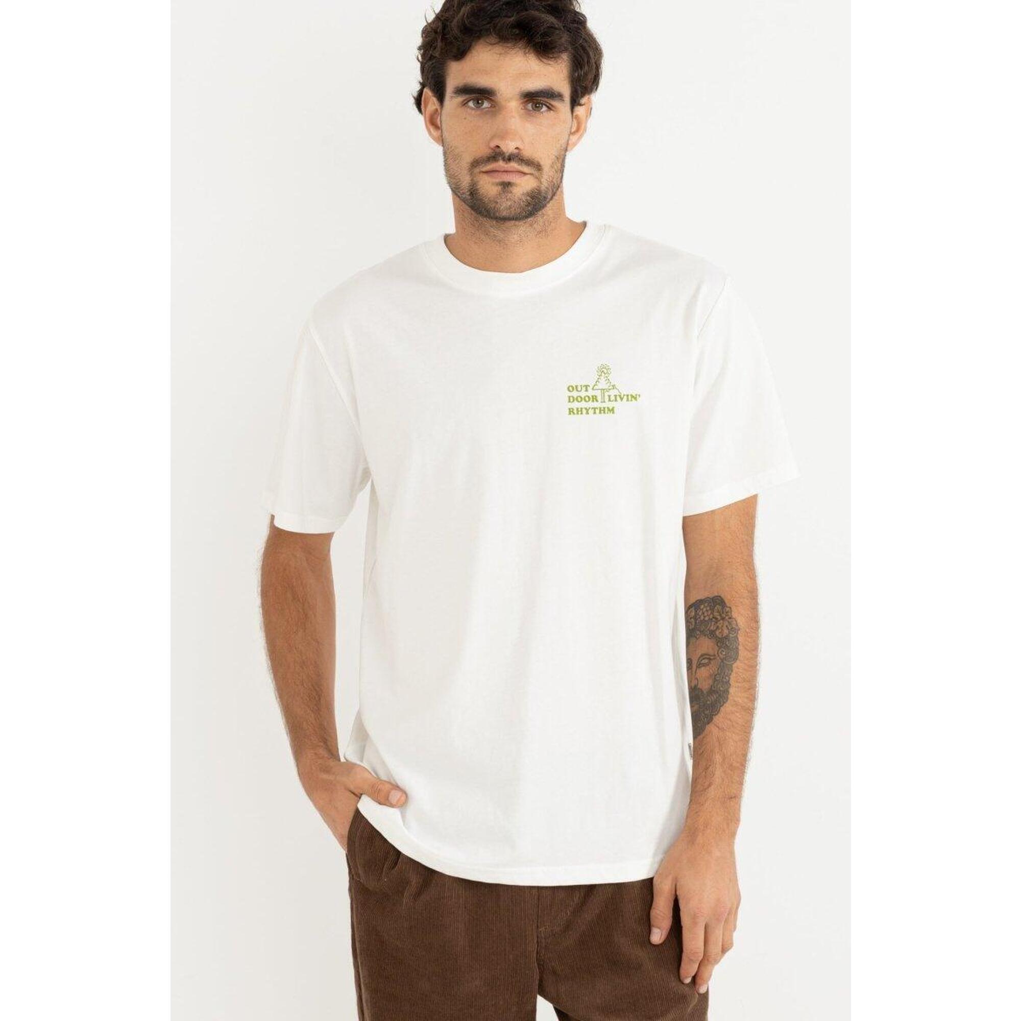 Rhythm - Outdoor Livin - T Shirt Homme - T-shirt Manches Courtes - Blanc - Decathlon