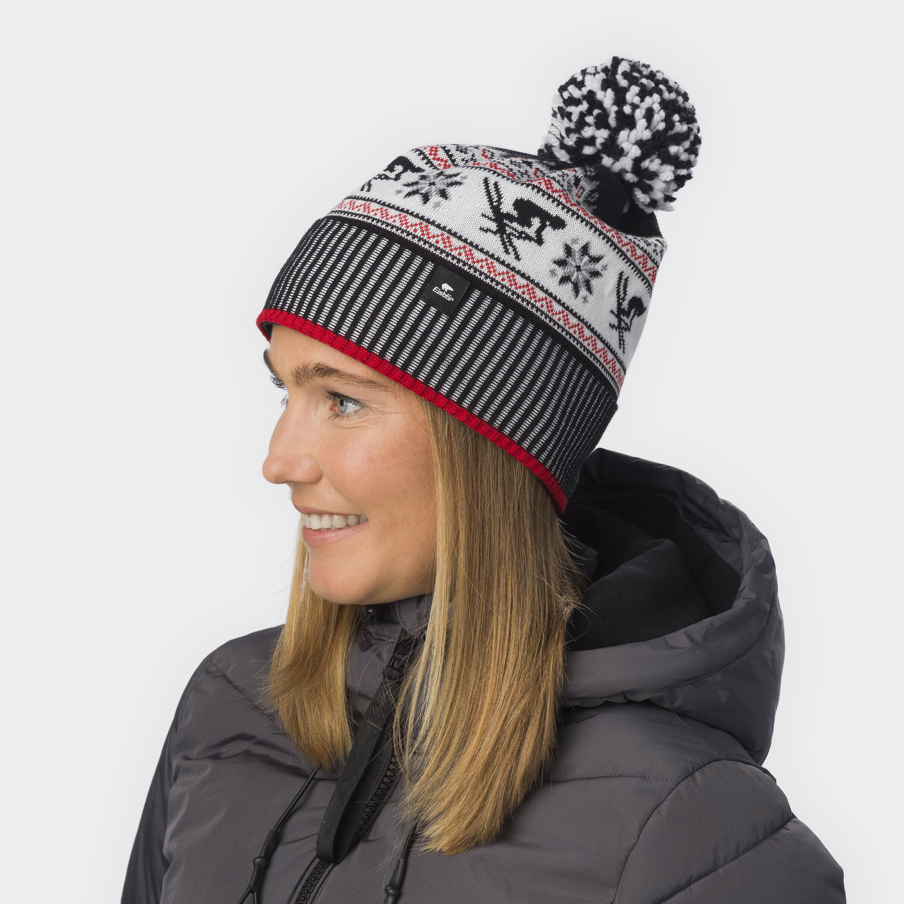 Mütze Retro Bommelmütze Herren Damen Wintermütze Fleece Pompon warm Merino 2/6