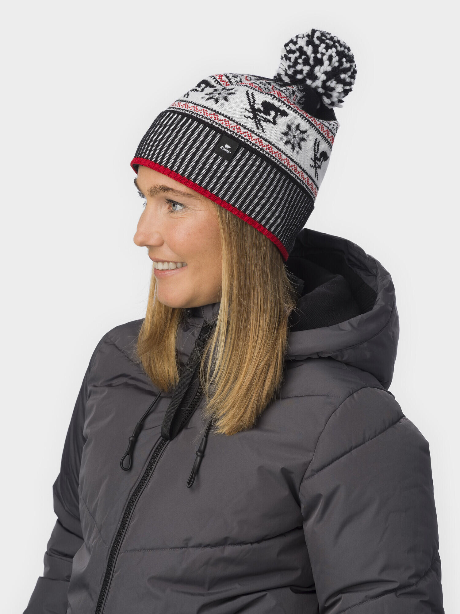 Mütze Retro Bommelmütze Herren Damen Wintermütze Fleece Pompon warm Merino 4/6