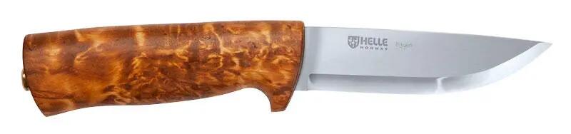 HELLE EGGEN kés, rozsdamentes acél, bőrtok, 101 mm penge 1/2