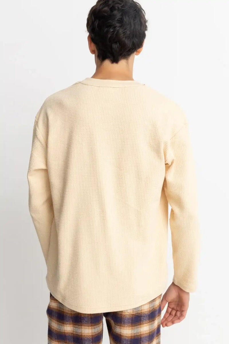 Camiseta de manga larga Vintage Waffle para hombre 3/5