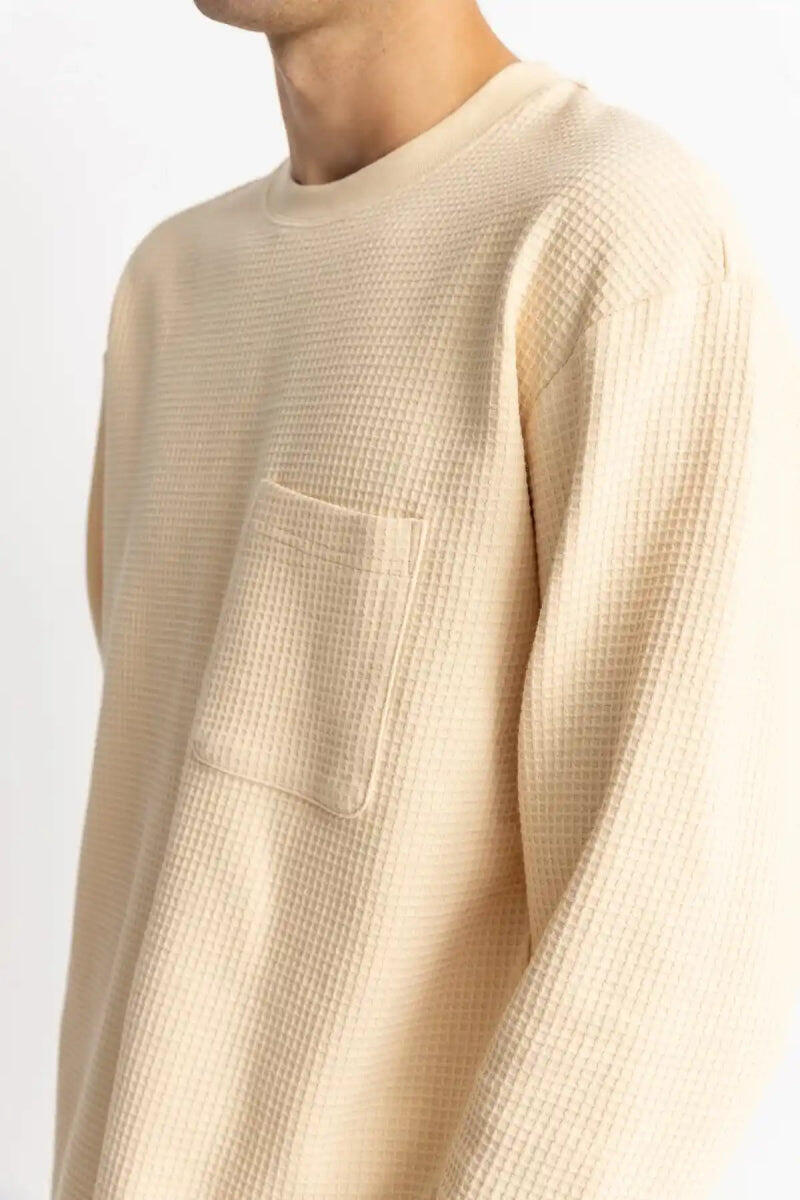 Camiseta de manga larga Vintage Waffle para hombre 2/5
