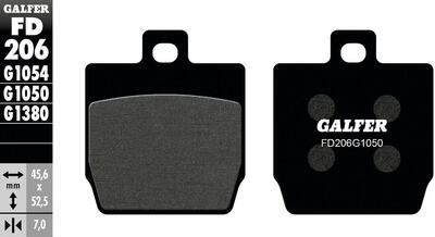 Galfer remblokken "fd206" brake pad fd206 g1050 organic scooter