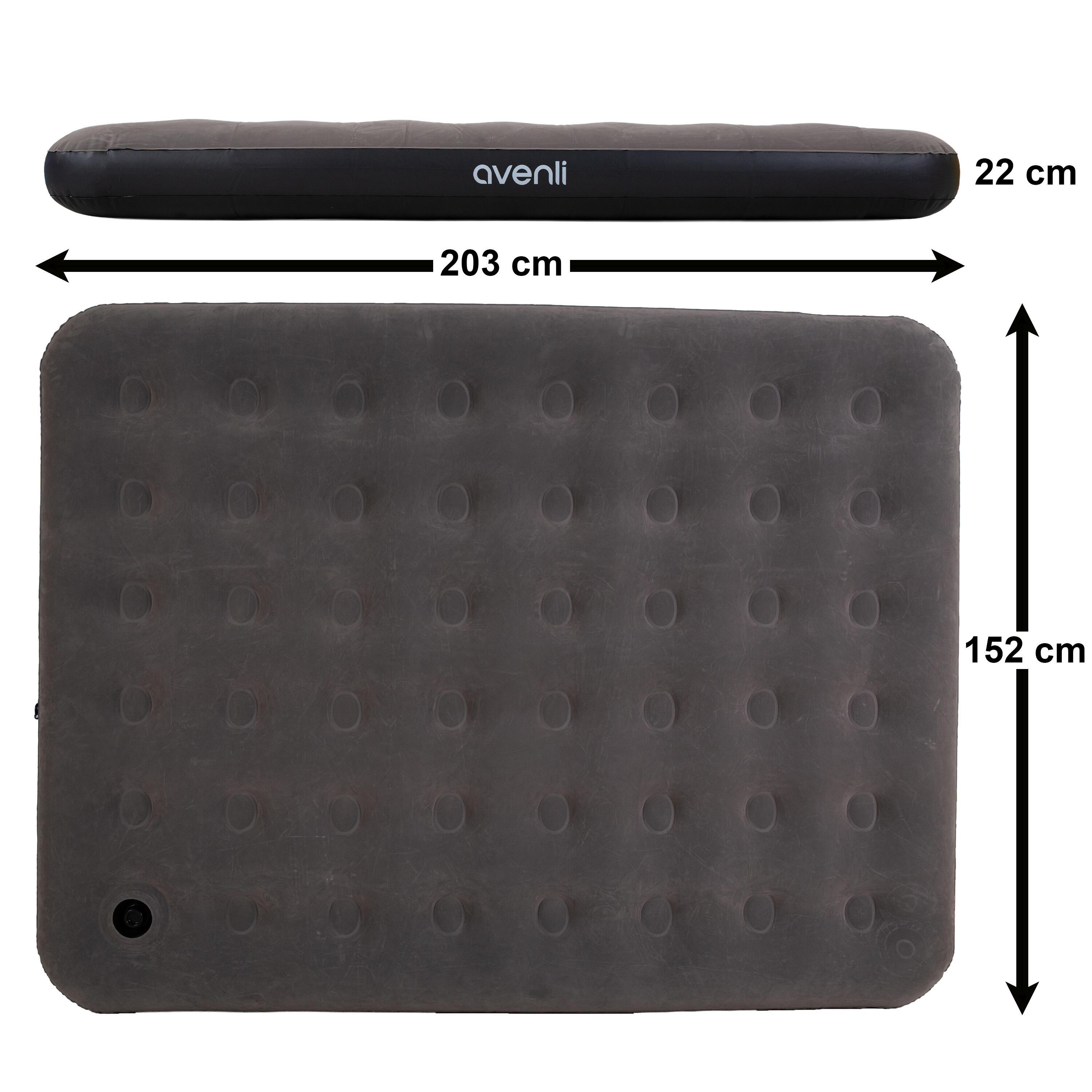 Luftmatratze Camping 2 Personen 203x152x22cm Luftbett mit Fußpumpe Camping 5/7