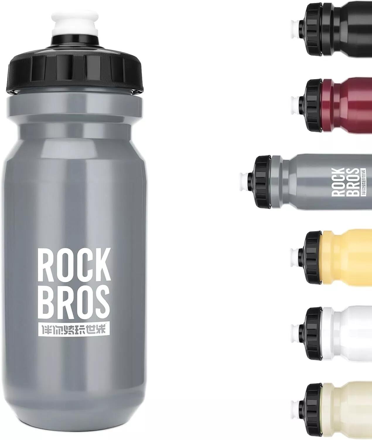 Bidon apă RockBros 600 ml, flexibil, fără BPA, gri
