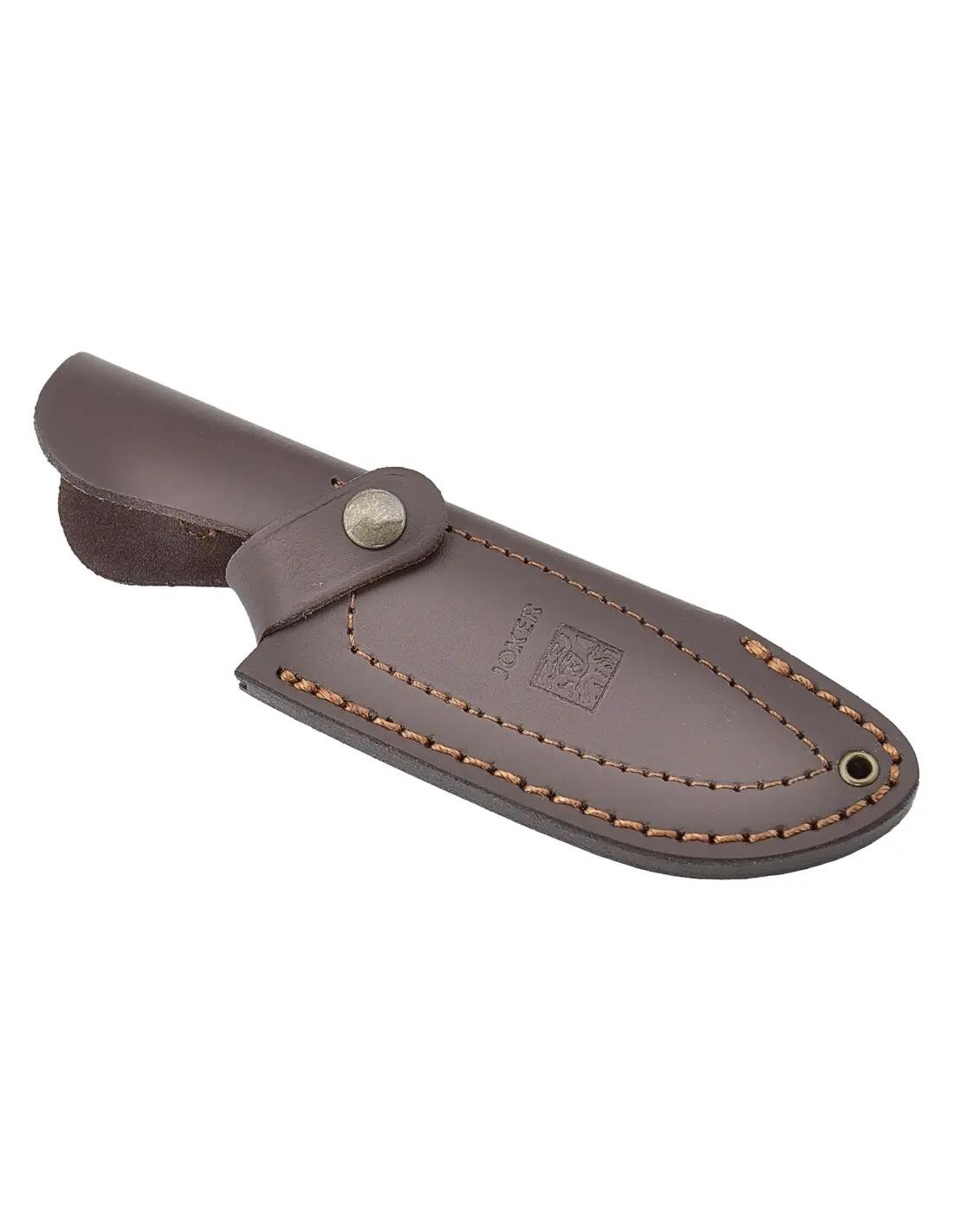 Cutit Joker Montes Outdoor, maner lemn de nuc, cu teaca piele 3/4