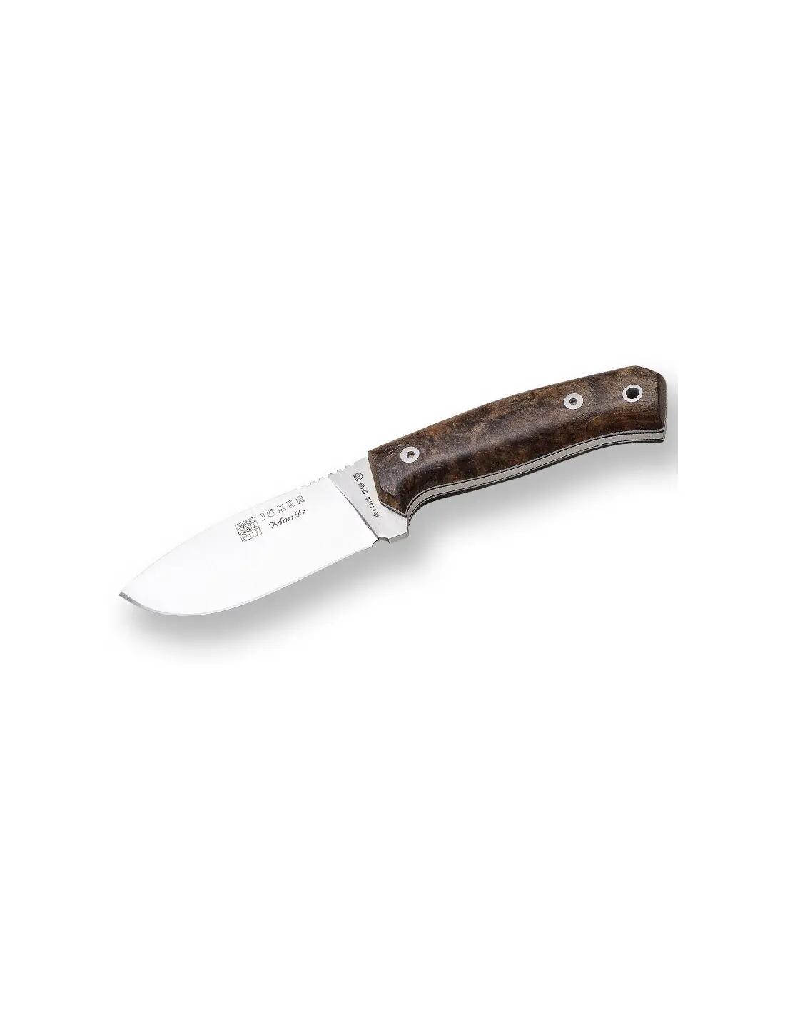 Cutit Joker Montes Outdoor, maner lemn de nuc, cu teaca piele 2/4