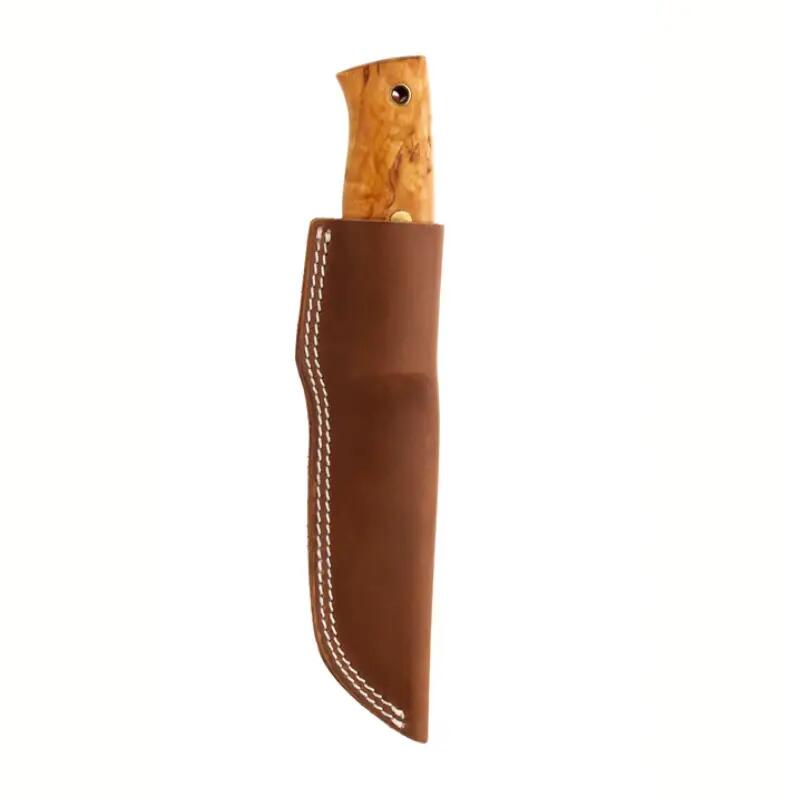 HELLE TEMAGAMI NEW kés, rozsdamentes acél, bőrtok, 110 mm penge 3/4