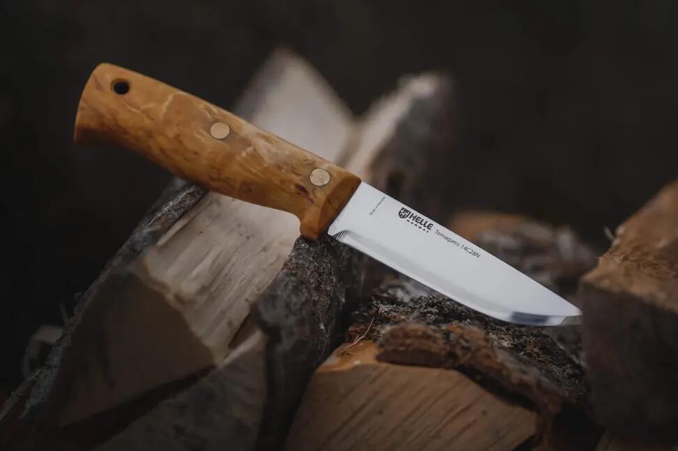 HELLE TEMAGAMI NEW kés, rozsdamentes acél, bőrtok, 110 mm penge 4/4