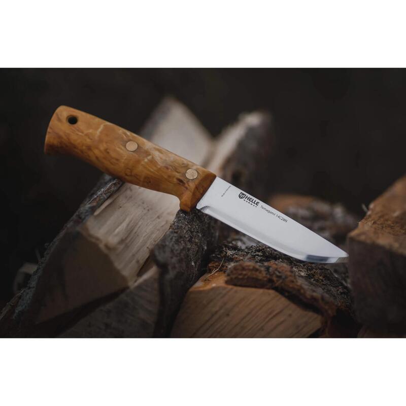 CUTIT HELLE TEMAGAMI NEW, OTEL INOX, TEACA PIELE, LAMA 110 MM