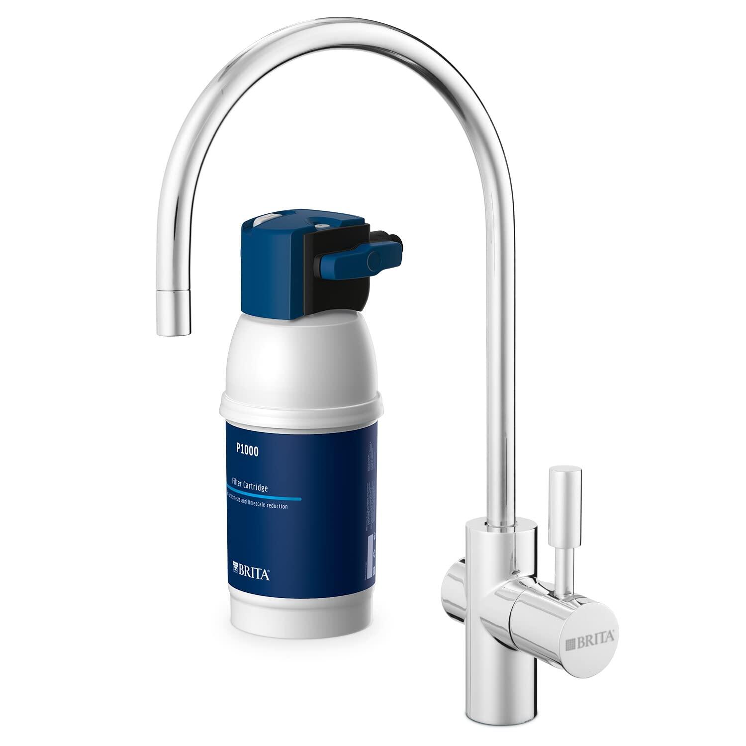 BRITA Sistema de filtración de agua mypure P1, Grifo de agua y cartucho P1000 4/7