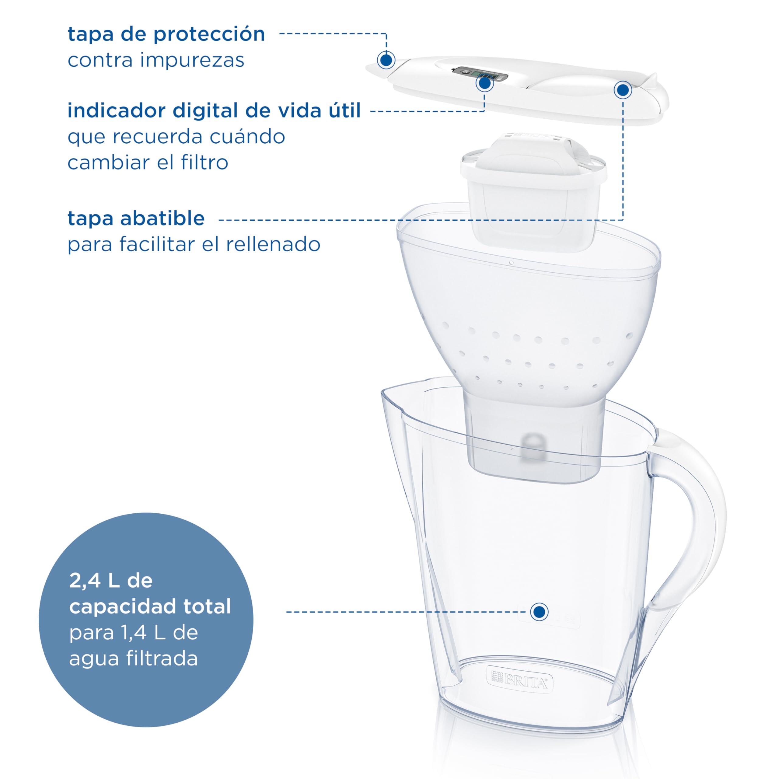 BRITA Jarra Filtradora de Agua Marella 2,4 Litros Incluye 1 Filtro MAXTRA PRO 3/7