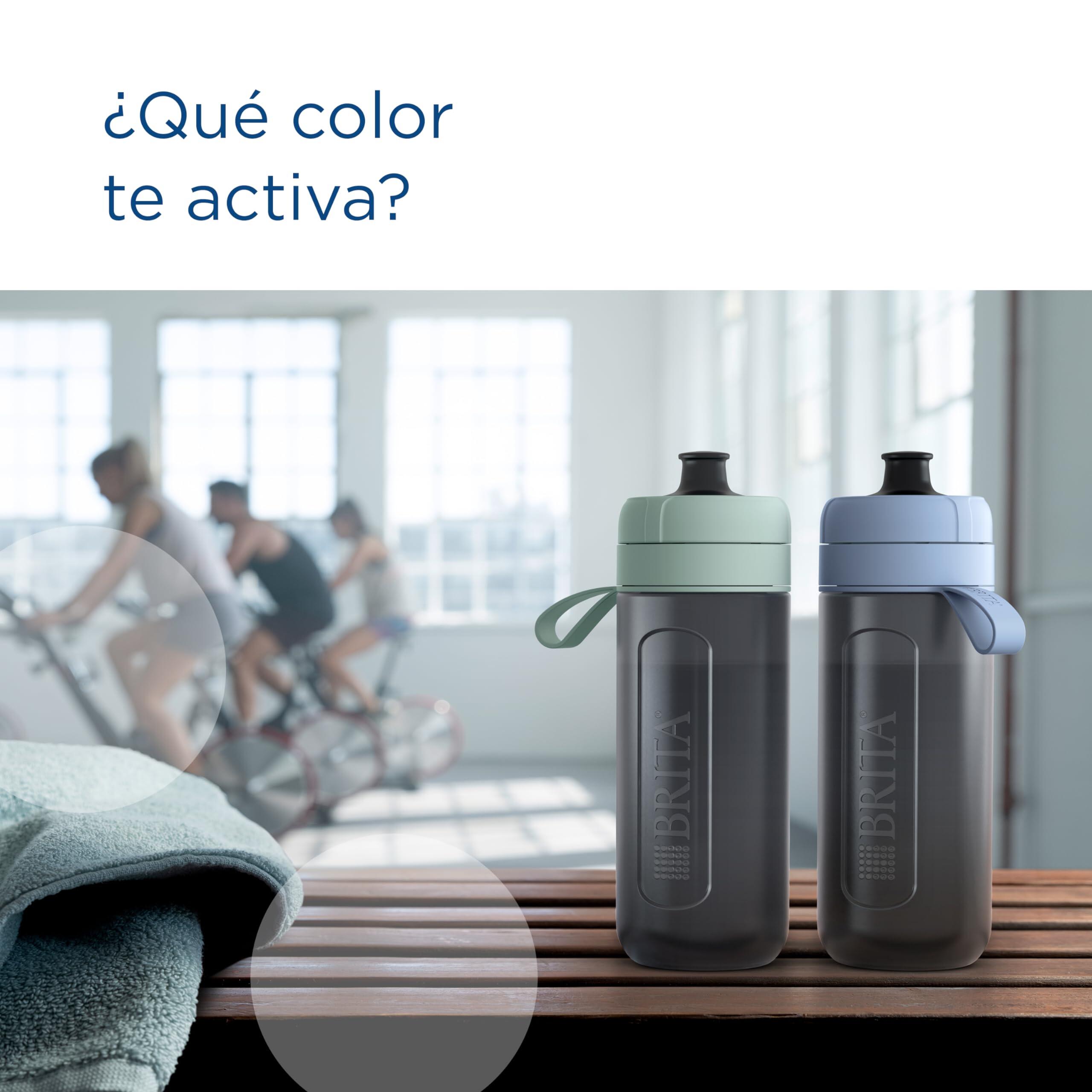 BRITA Botella deportiva Modelo ACTIVE Azul Oscuro (600ml), 2 filtros MicroDisc 5/7