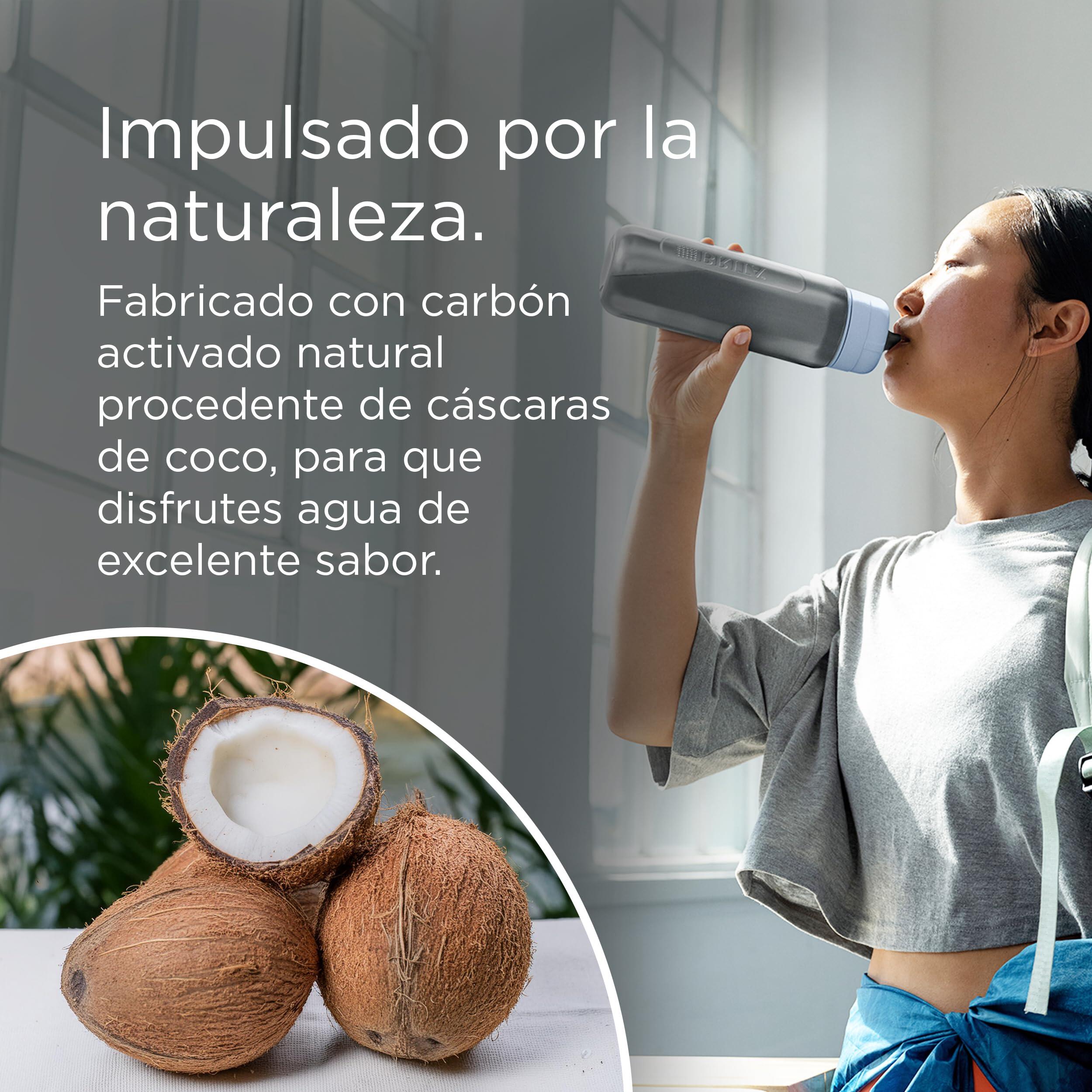 BRITA Botella deportiva Modelo ACTIVE Azul Oscuro (600ml), 2 filtros MicroDisc 6/7