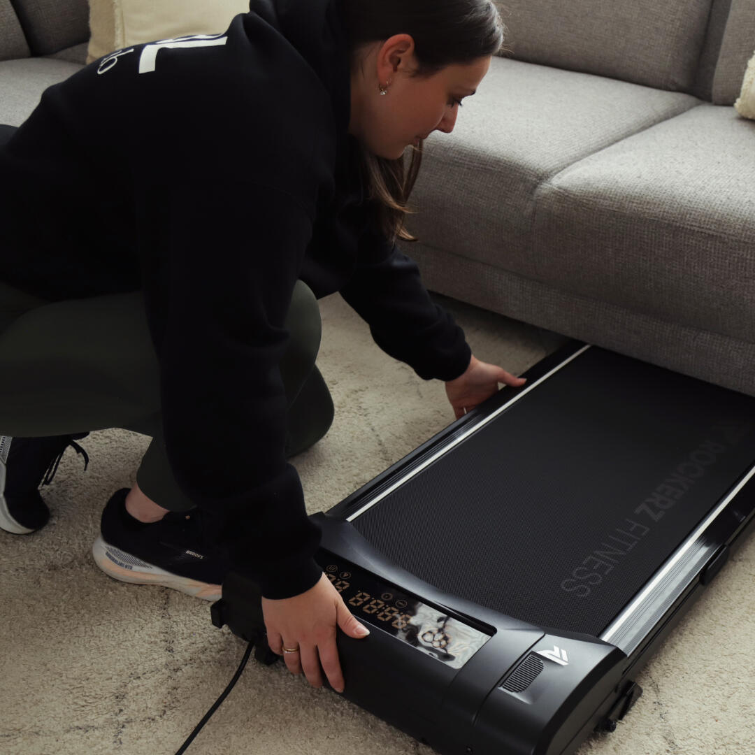 Tapis de Marche, Compact & Silencieux, 1–6 km/h, Télétravail, Couleur Noir 7/7