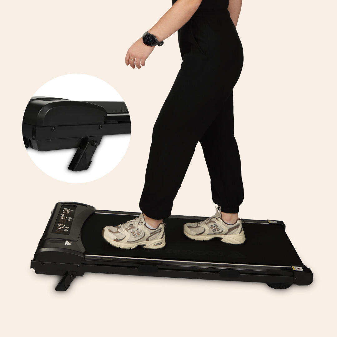 Tapis de Marche, Compact & Silencieux, 1–6 km/h, Télétravail, Couleur Noir 4/7
