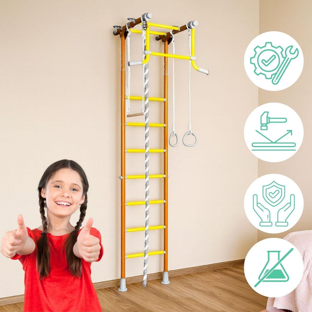 Enfants Gymnastique Espalier mural avec accessoires Kometa 2 Orange 4/7