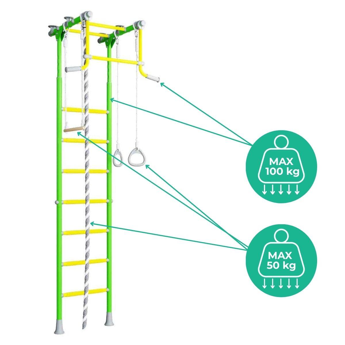 Echelle de gymnastique Comet 2 - vert clair 5/7