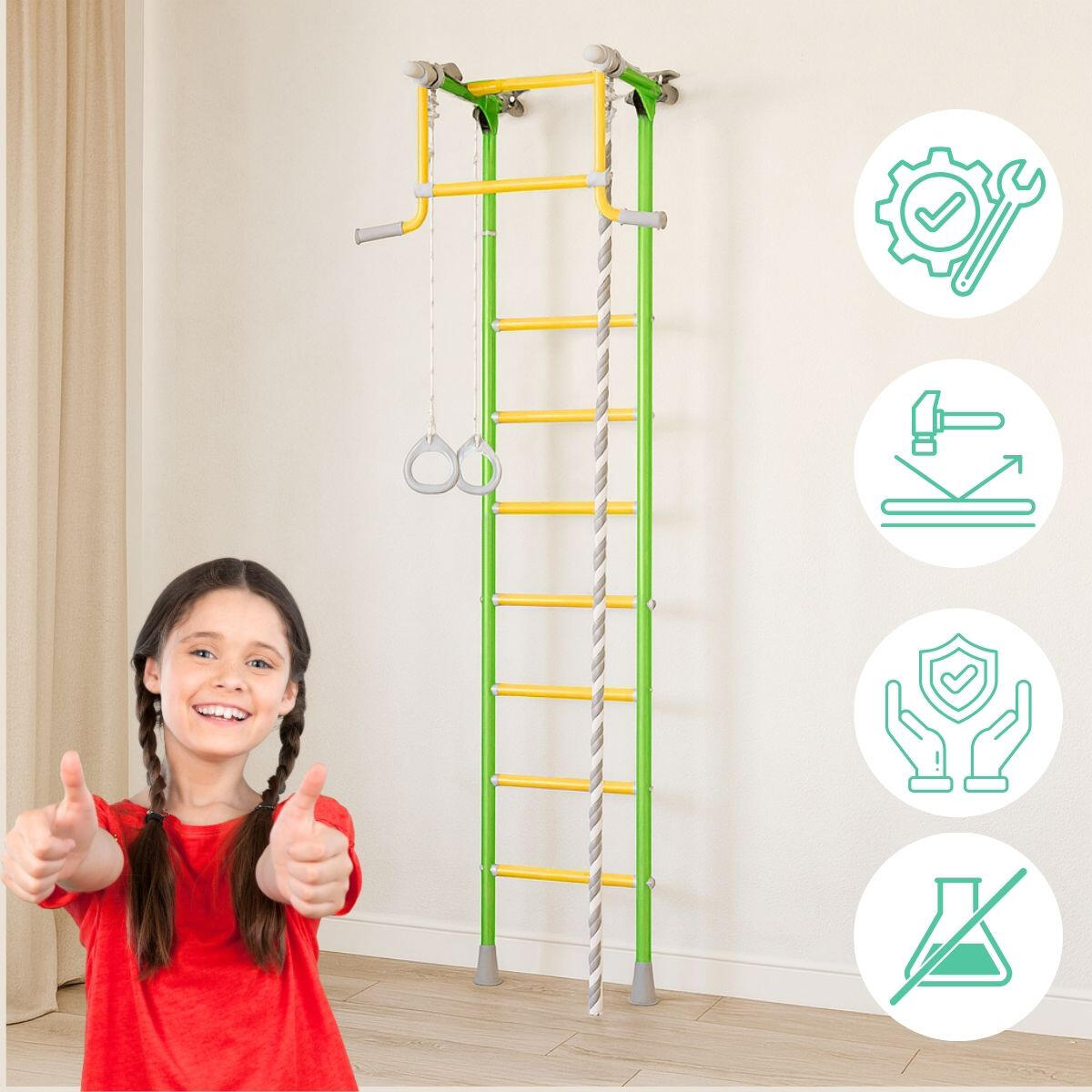 Echelle de gymnastique Comet 2 - vert clair 4/7