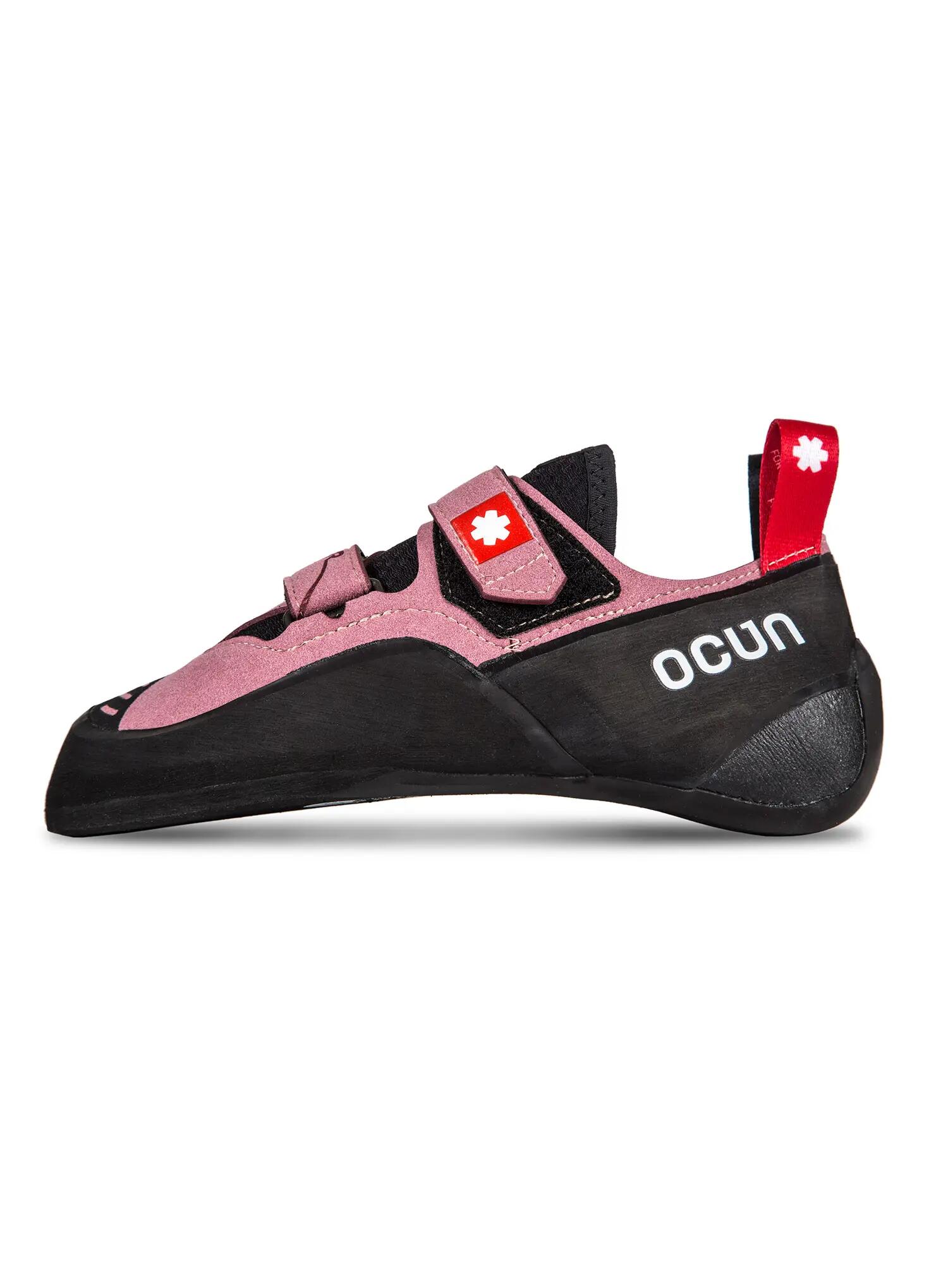 Chaussure escalade Ocún Striker QC vin/rose microfibre semelle CAT 4mm Velcro 4/4