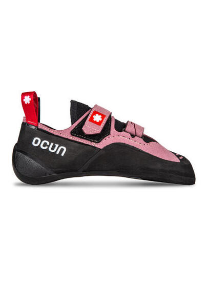 Chaussures d'escalade Ocún Striker QC rose mesa semelle caoutchouc 4 mm Velcro