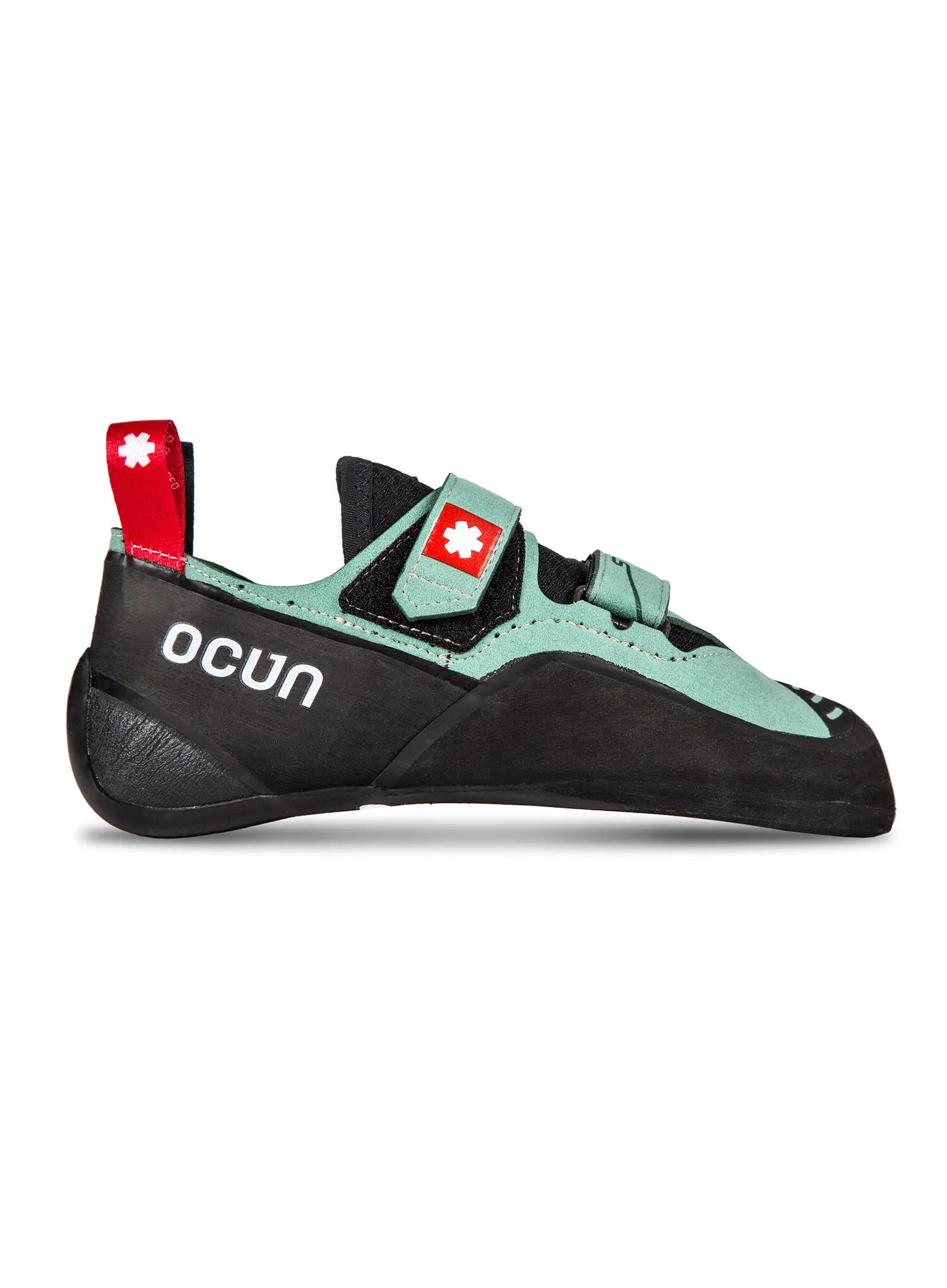 Ocun Striker QC Kletterschuh, grün, Mikrofaser, 4mm CAT Gummi, Klettverschluss 4/5