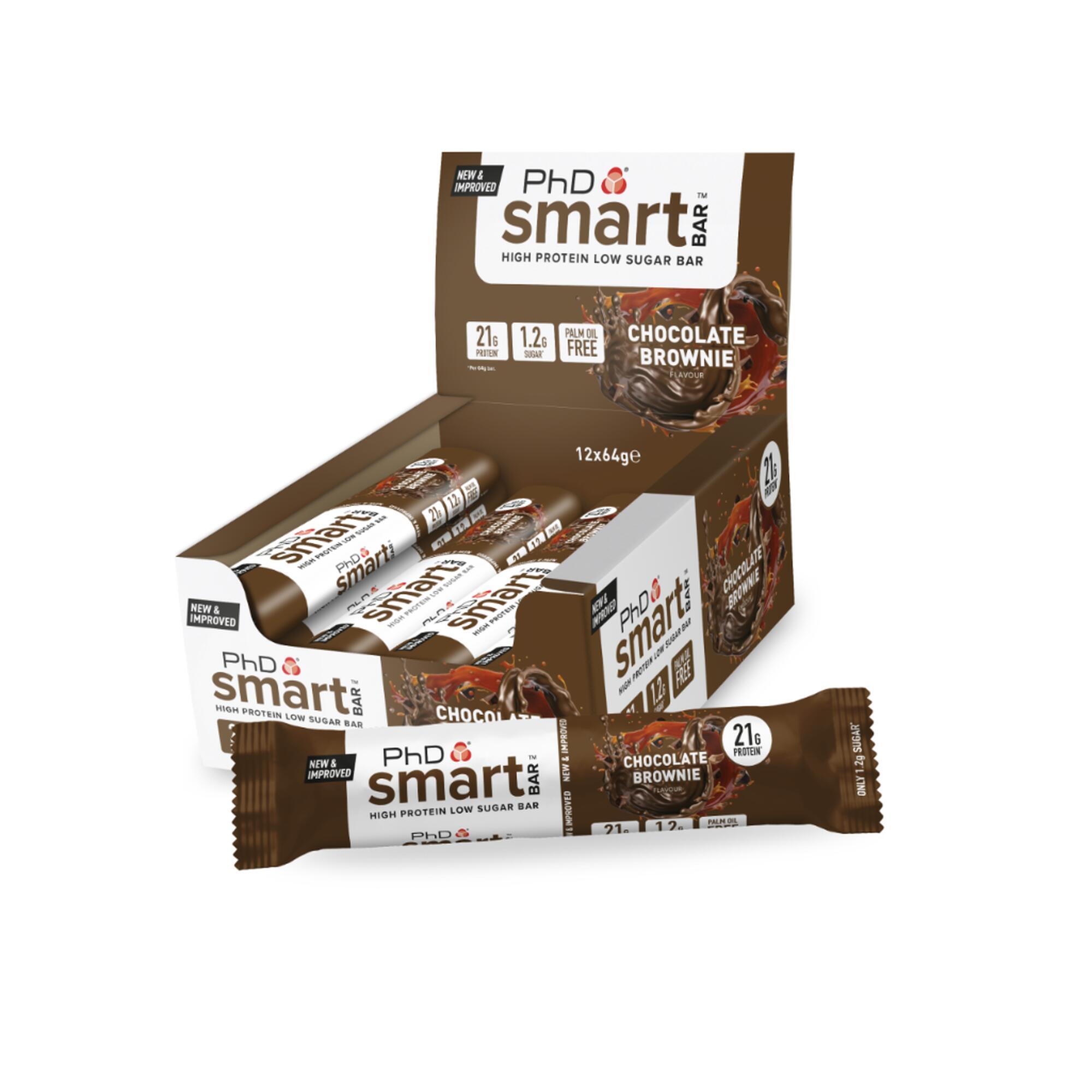 Phd Nutrition - Barres Protéinées - Smart Bar - Brownie Au Chocolat Boite De 12 - Barre Protéinée - Decathlon
