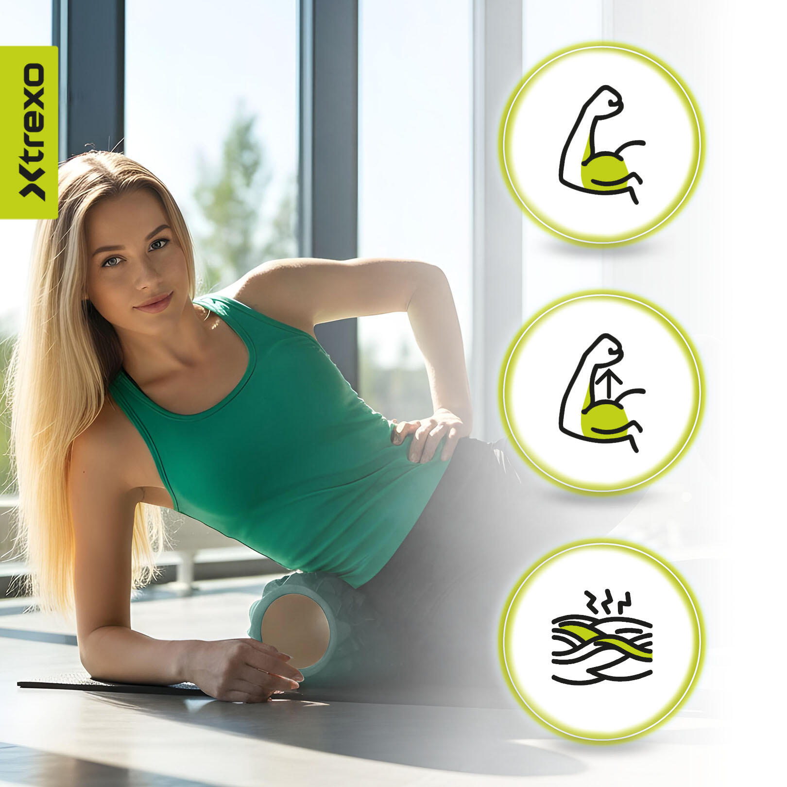 Rouleau de massage XTREXO EVA PVC 4/7