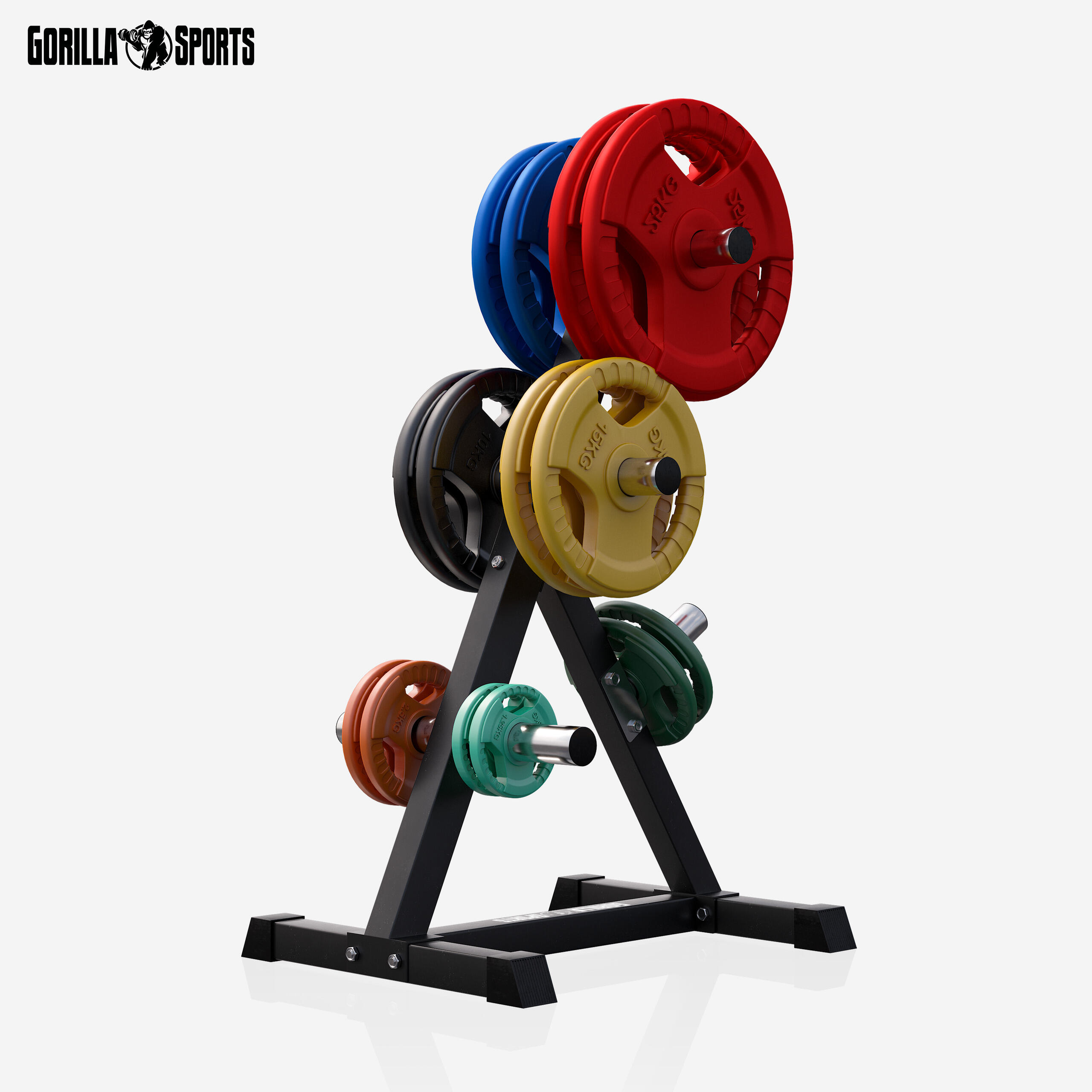 RACK DE RANGEMENT 4 NIVEAUX NOIR POUR DISQUES OLYMPIQUES 50/51M | MUSCULATION 3/7
