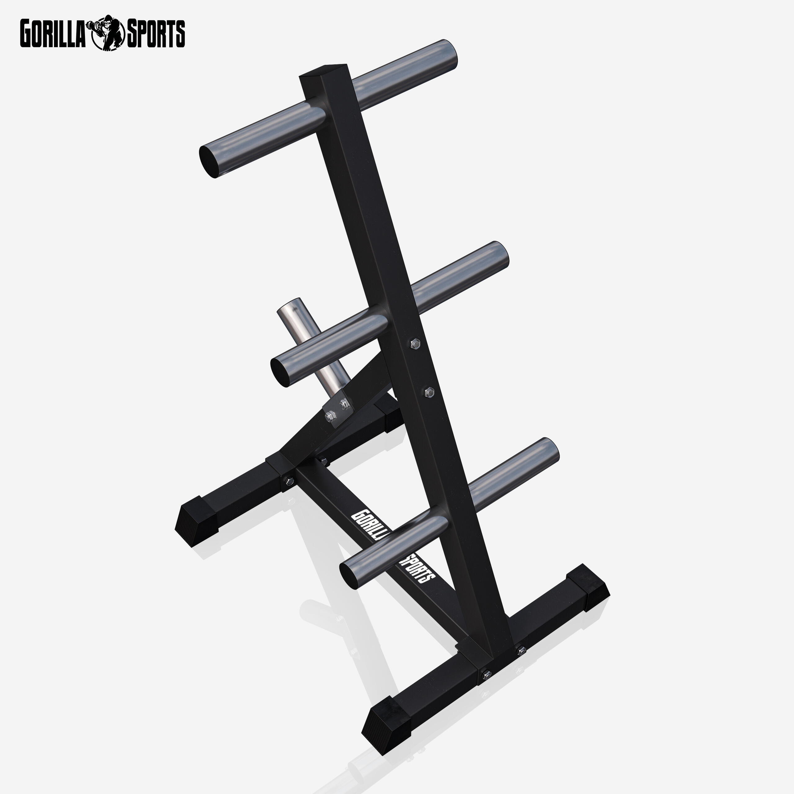 RACK DE RANGEMENT 4 NIVEAUX NOIR POUR DISQUES OLYMPIQUES 50/51M | MUSCULATION 5/7