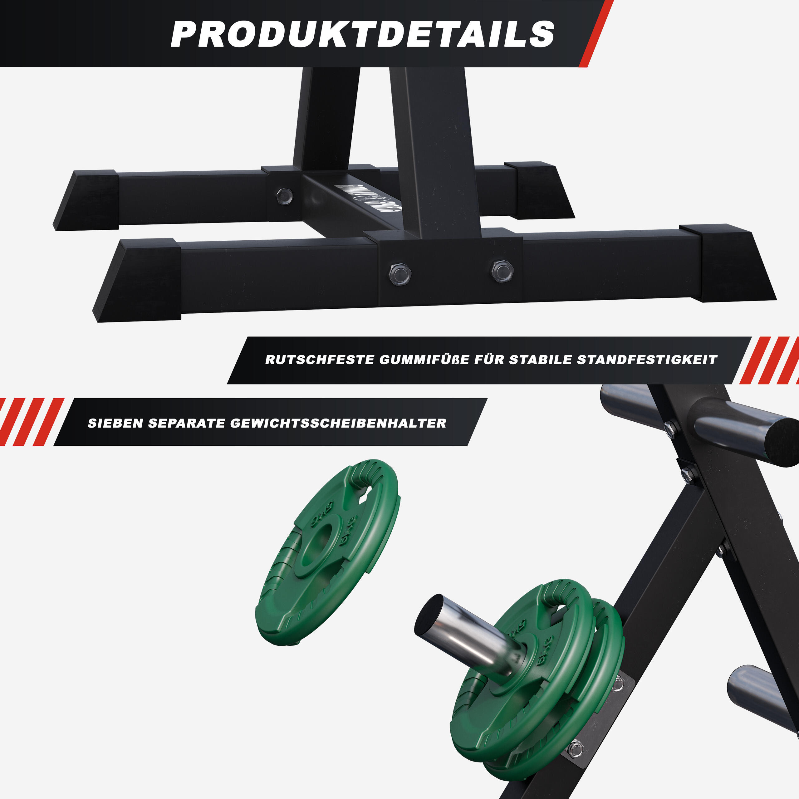 RACK DE RANGEMENT 4 NIVEAUX NOIR POUR DISQUES OLYMPIQUES 50/51M | MUSCULATION 4/7