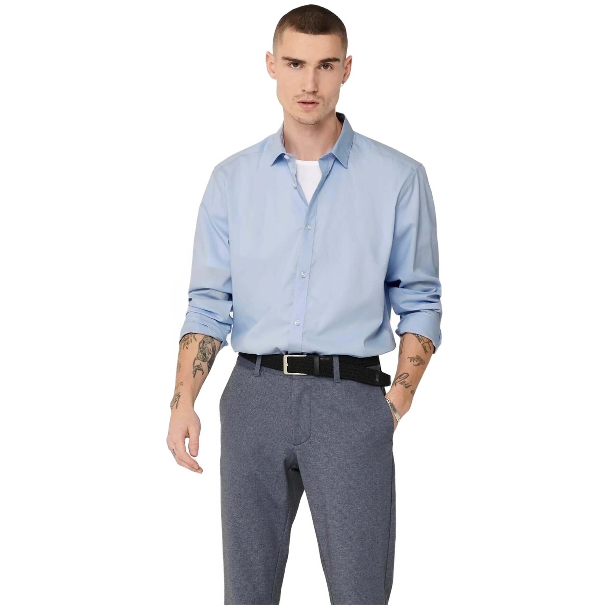 Camisa Only & sons modelo 22015472-BLUE para hombre 3/3
