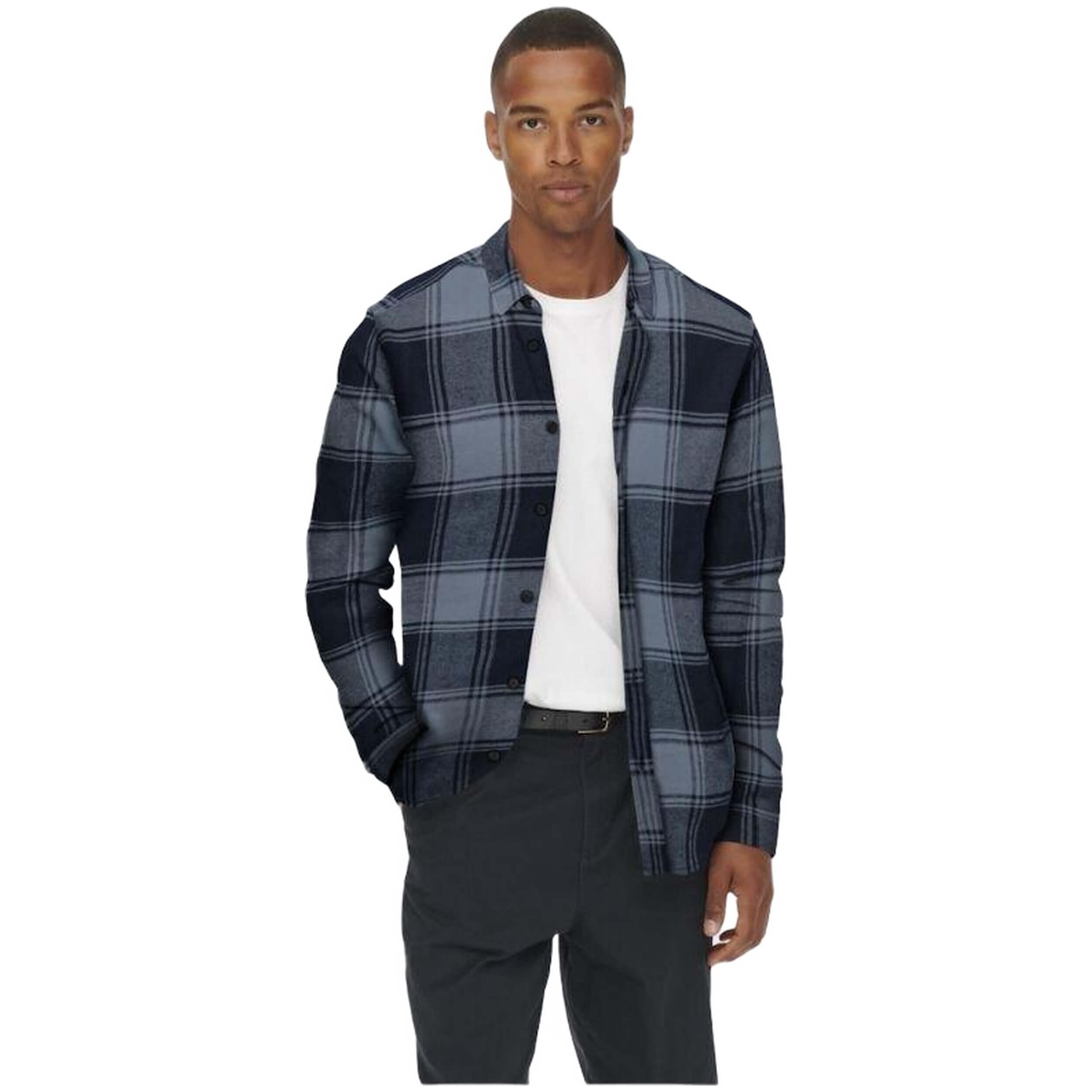 Chemise Only & sons modèle 22007112-FLINTSTONEBIGDARK pour homme 3/4