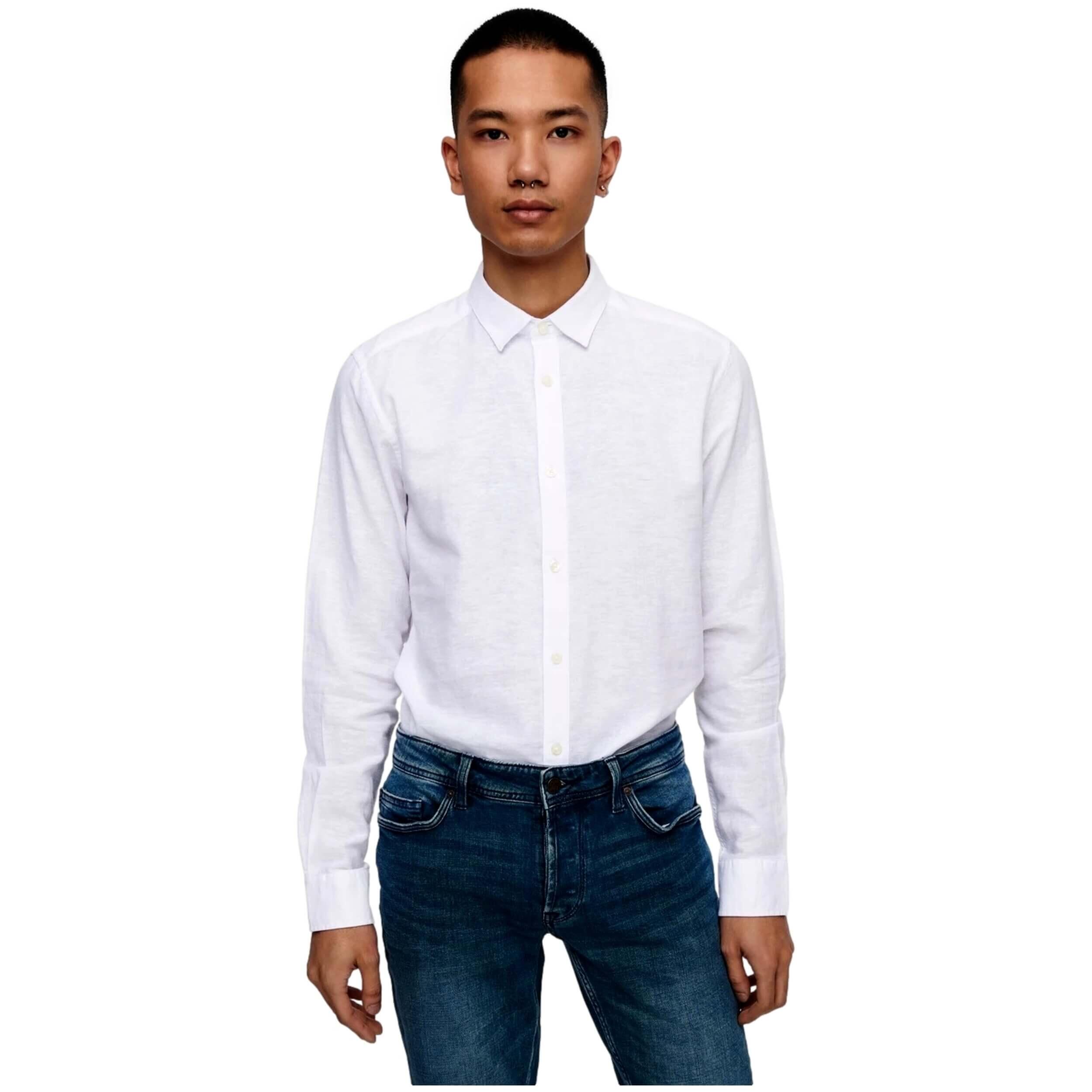 Camisa Only & sons modelo 22012321-WHITE para hombre 4/5
