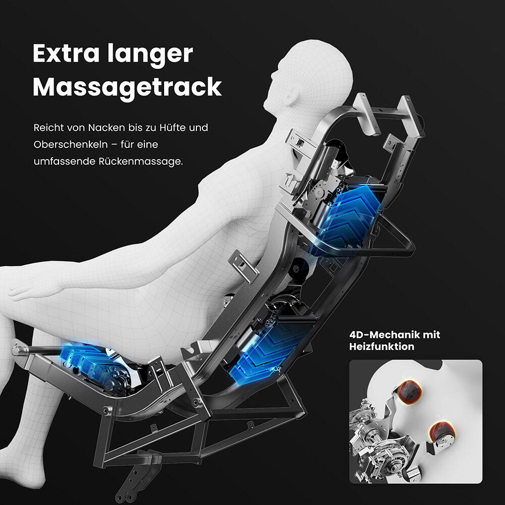 Fauteuil de massage ALVINA avec rembourrage en tissu premium - noir 5/7