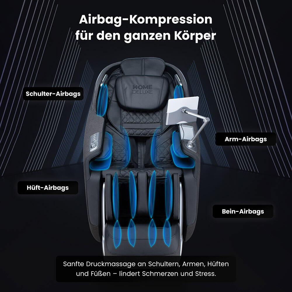 Fauteuil de massage ALVINA avec rembourrage en tissu premium - noir 6/7
