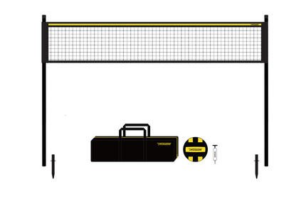 Volleyball-Set 9,14m - Mit Pfosten, Tasche, Netz, Ball und Pumpe