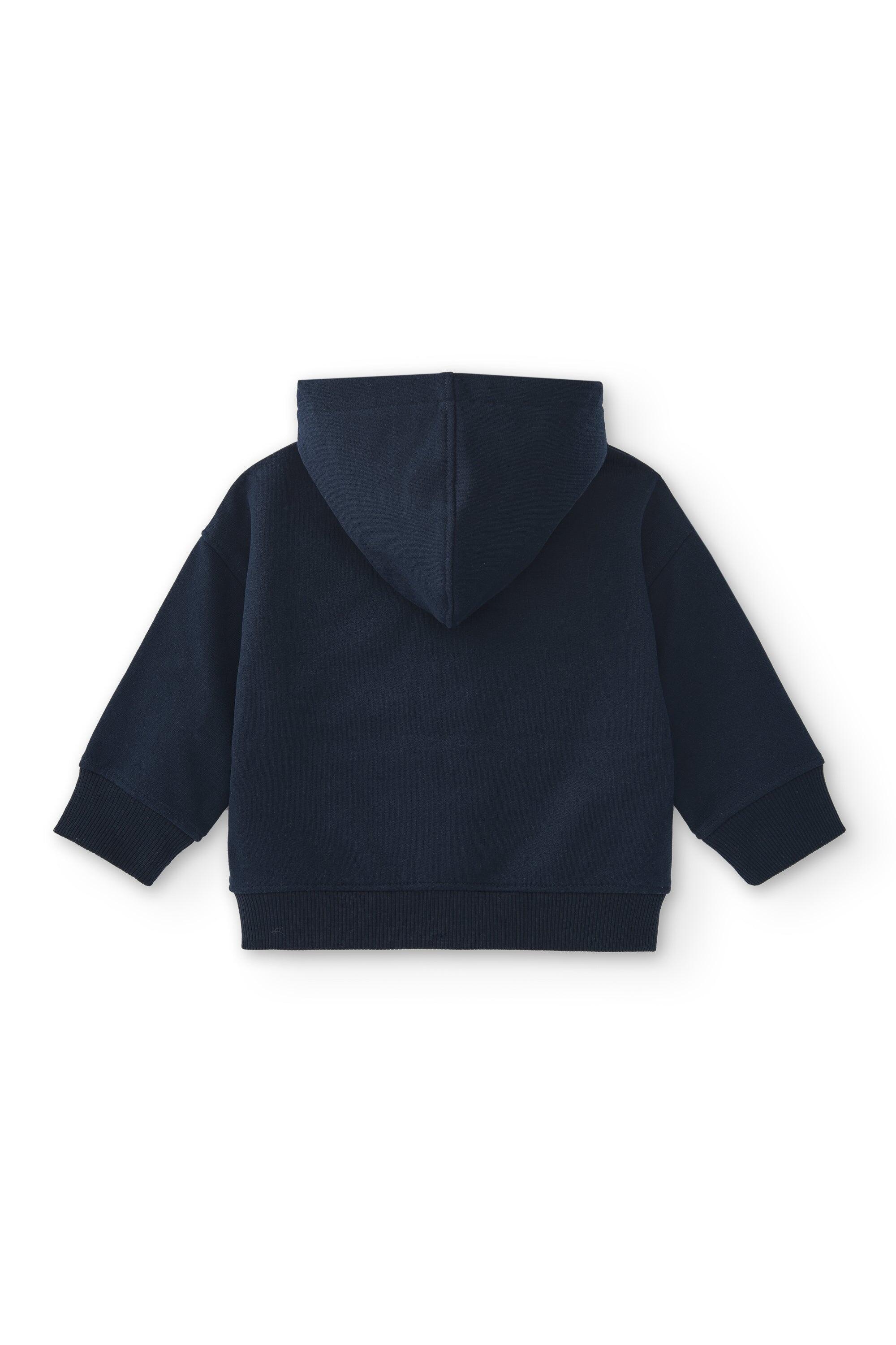 Moletom com capuz azul marinho para 3/4