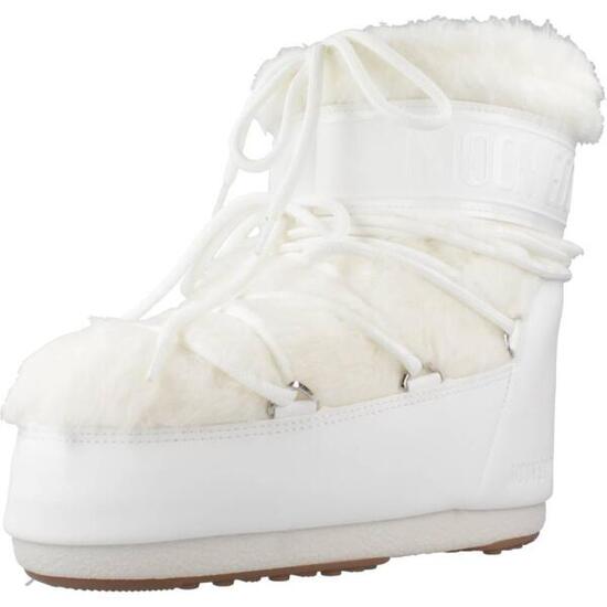 Bottes Moon Boot Modèle Mb Icon Low Faux Fur Couleur Blanc