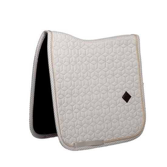 Tapis de selle velours pied de poule printing grey/white dressage cob