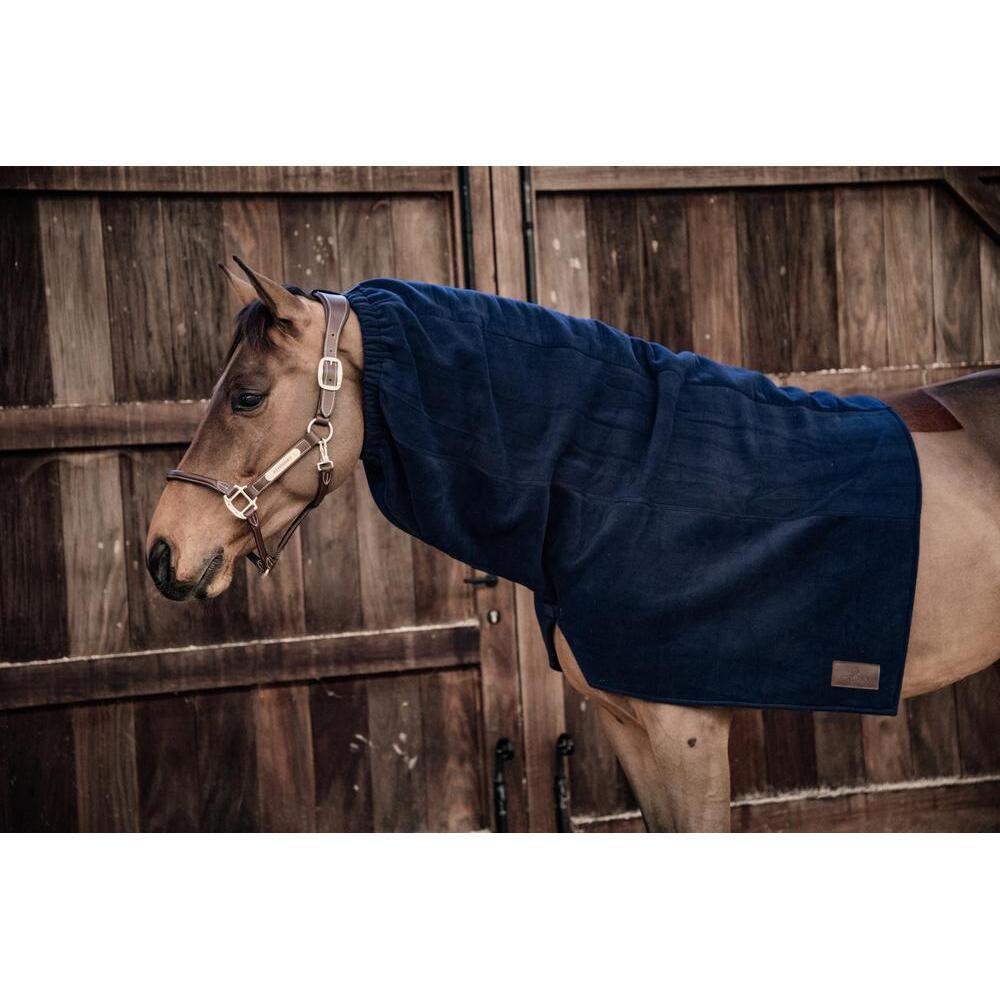 Heavy Fleece Horse scarf navy, size cob 2/5